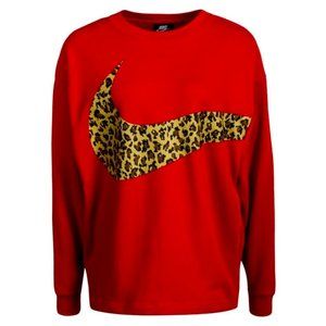 Red Nike Sweatshirt Loose fit with animal print swoosh